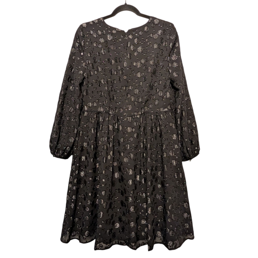 J.Crew Metallic Dot Jacquard Dress | Size 6 | Holiday Party Long Sleeve - Picture 7 of 16